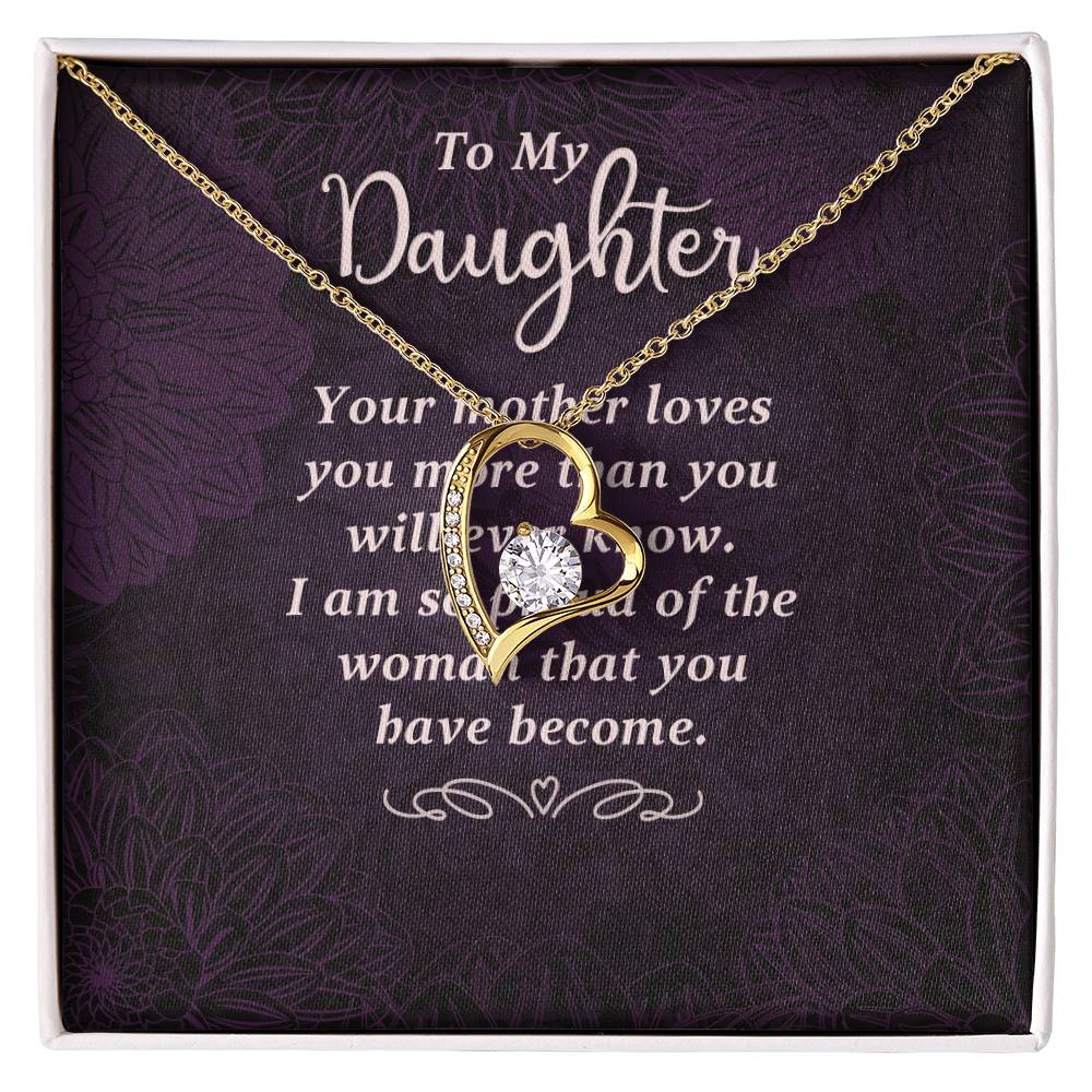 To My Daughter - Your Mother Loves You  - Forever Love Necklace