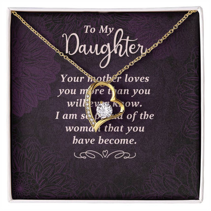 To My Daughter - Your Mother Loves You  - Forever Love Necklace
