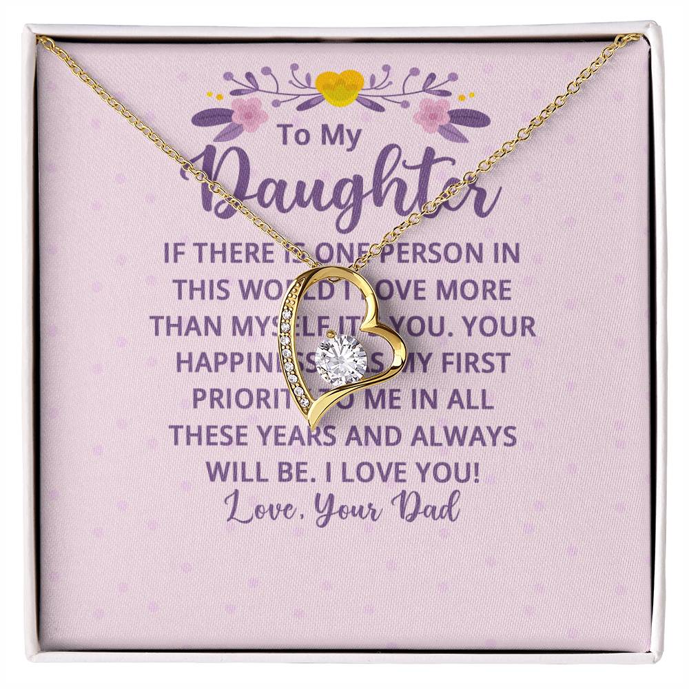 To My Daughter From Dad - If There's a Person I Love More - Forever Love Necklace