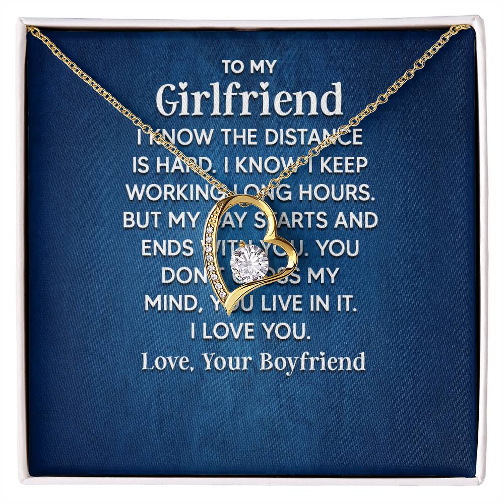 To My Girlfriend - I Know the Distance Is Hard - Forever Love Necklace