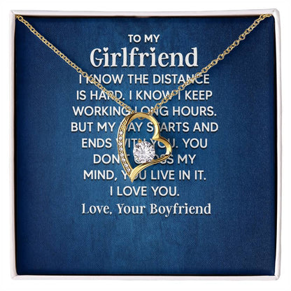 To My Girlfriend - I Know the Distance Is Hard - Forever Love Necklace