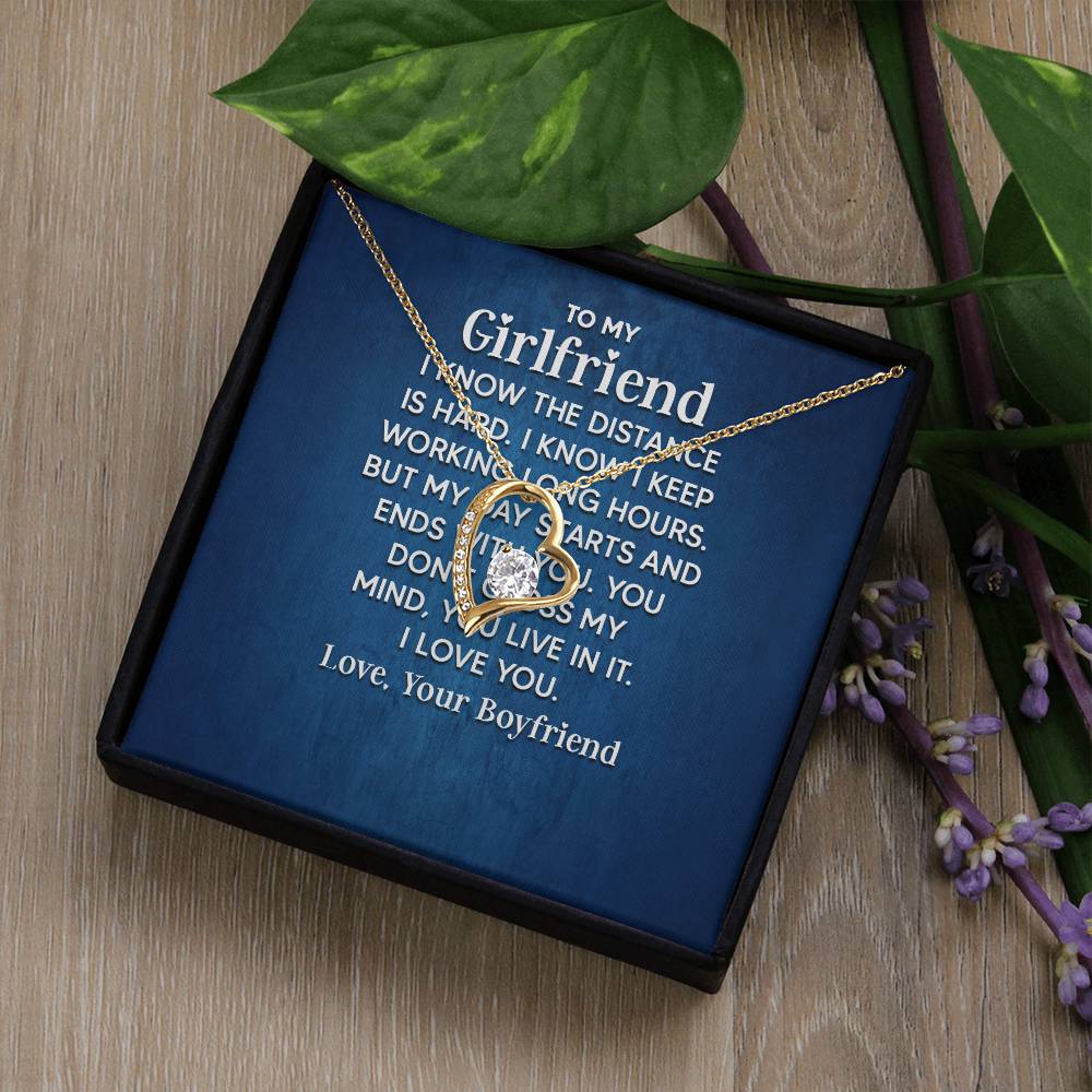 To My Girlfriend - I Know the Distance Is Hard - Forever Love Necklace