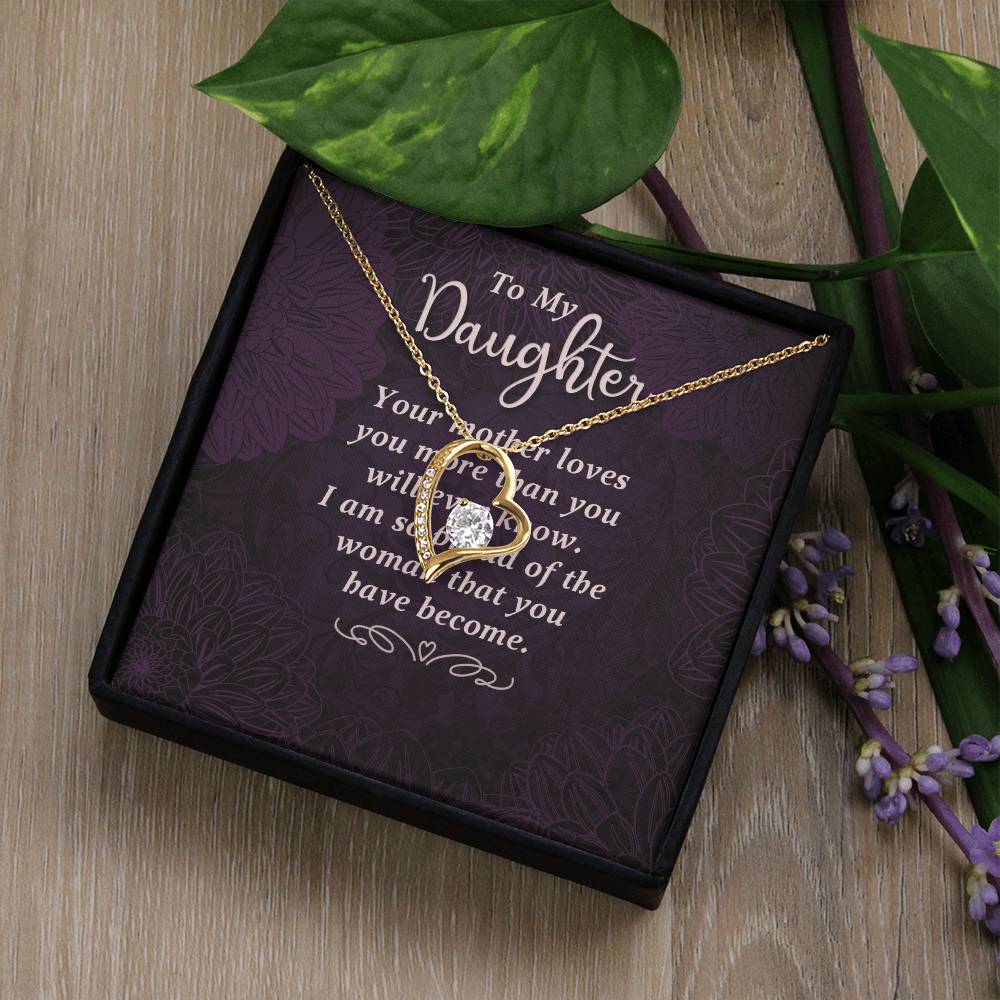 To My Daughter - Your Mother Loves You  - Forever Love Necklace