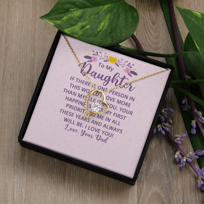 To My Daughter From Dad - If There's a Person I Love More - Forever Love Necklace