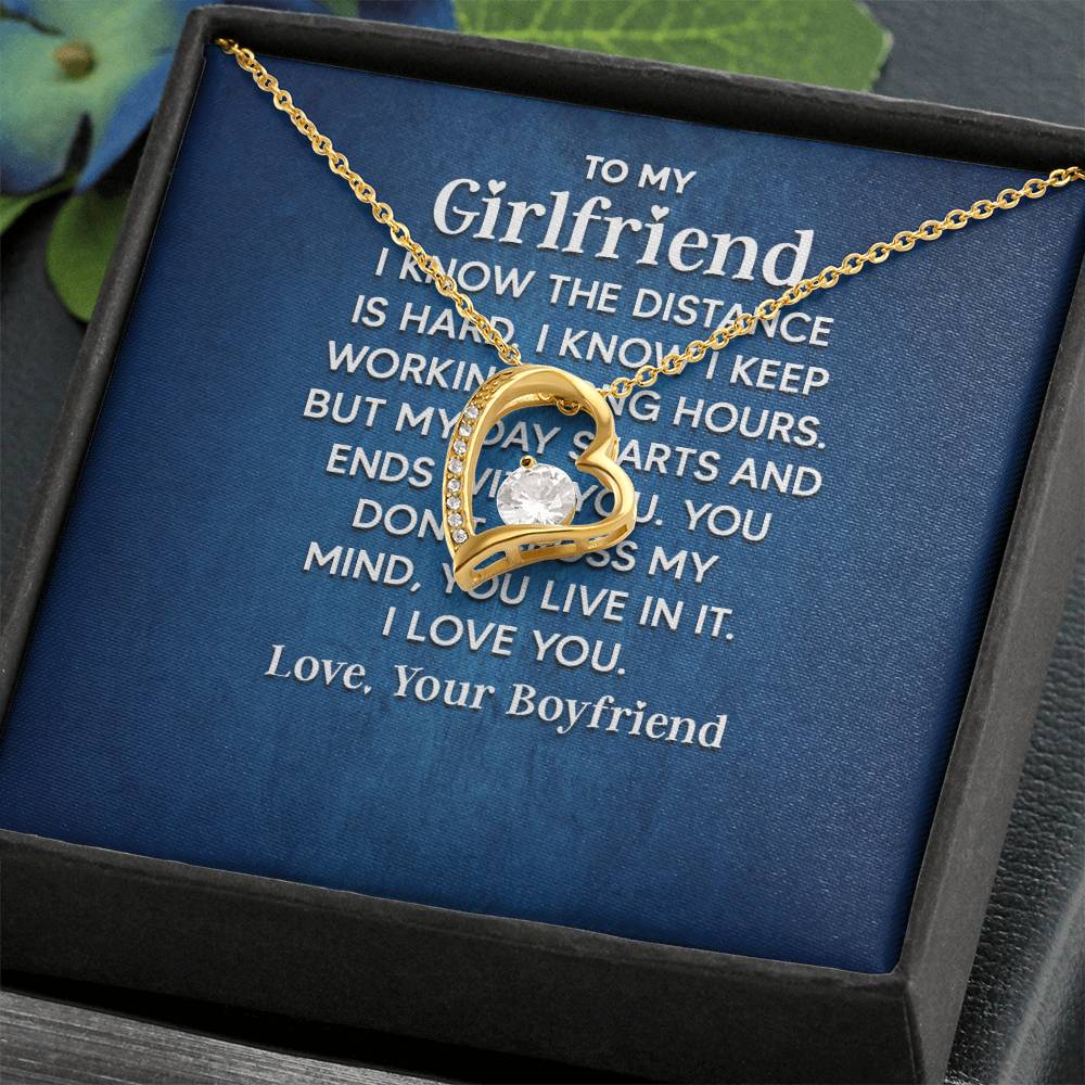 To My Girlfriend - I Know the Distance Is Hard - Forever Love Necklace