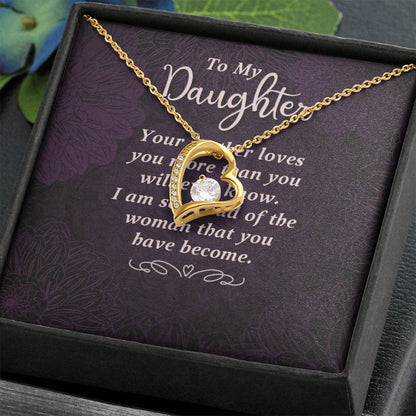 To My Daughter - Your Mother Loves You  - Forever Love Necklace