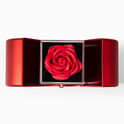 To My Wife: Love Knot Necklace with Red Heart Rose Box