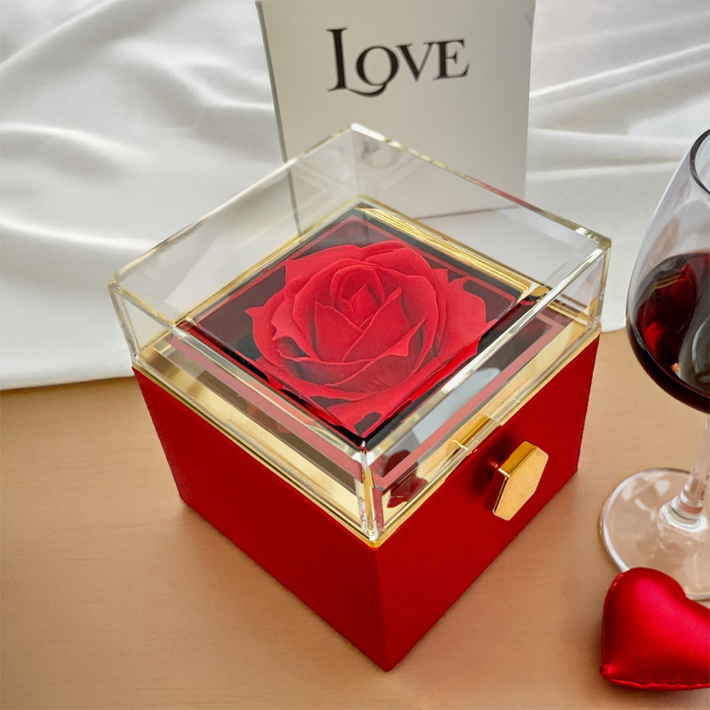 To My Wife: Love Knot with Rotating Rose Gift Box