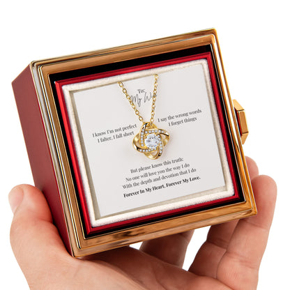 To My Wife: Love Knot with Rotating Rose Gift Box
