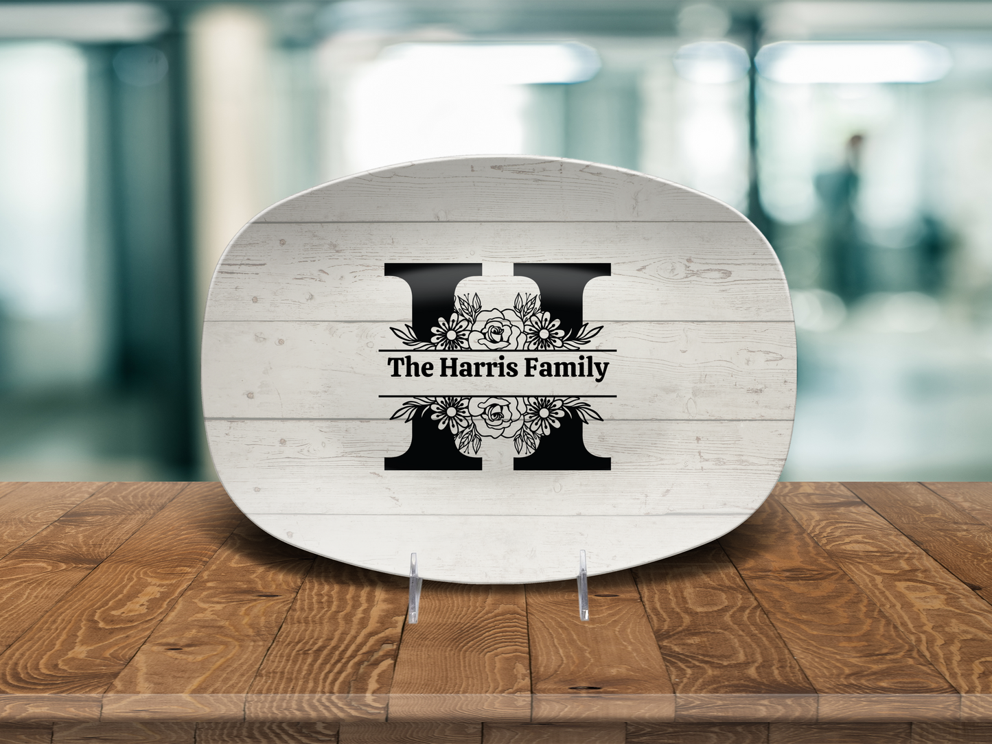 Personalized Family Monogram Serving Tray, Custom Name Plate, Family Gift Idea, Wedding Gift Idea, Dishwasher Safe Oval Plate