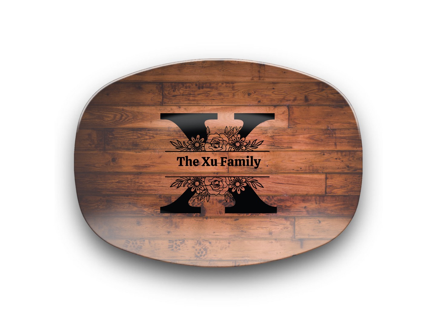 Personalized Family Serving Platter, Custom Monogram Kitchenware, Unbreakable Polymer Dish, Microwave Dishwasher Safe, Elegant Housewarming Gift