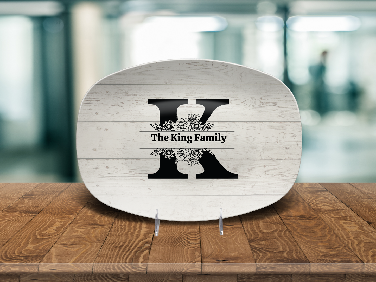 Personalized Family Monogram Serving Tray, Custom Name Plate, Family Gift Idea, Wedding Gift Idea, Dishwasher Safe Oval Plate