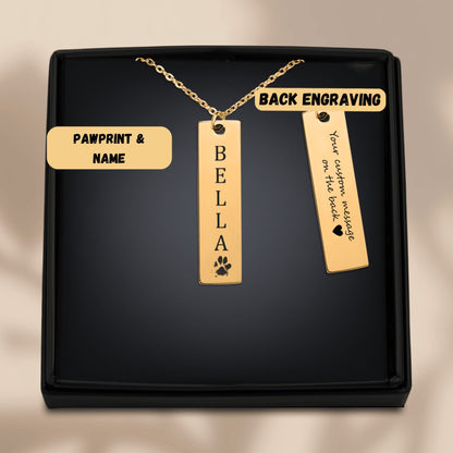 Pet's Name & Paw Print Necklace