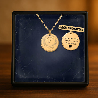 One Year Wedding Anniversary Coin Necklace