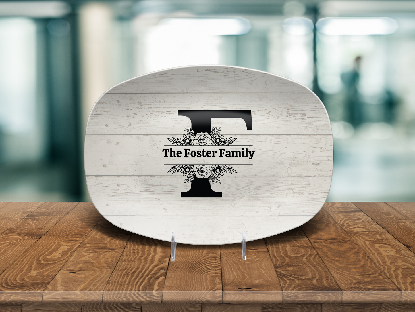 Personalized Family Monogram Serving Tray, Custom Name Plate, Family Gift Idea, Wedding Gift Idea, Dishwasher Safe Oval Plate