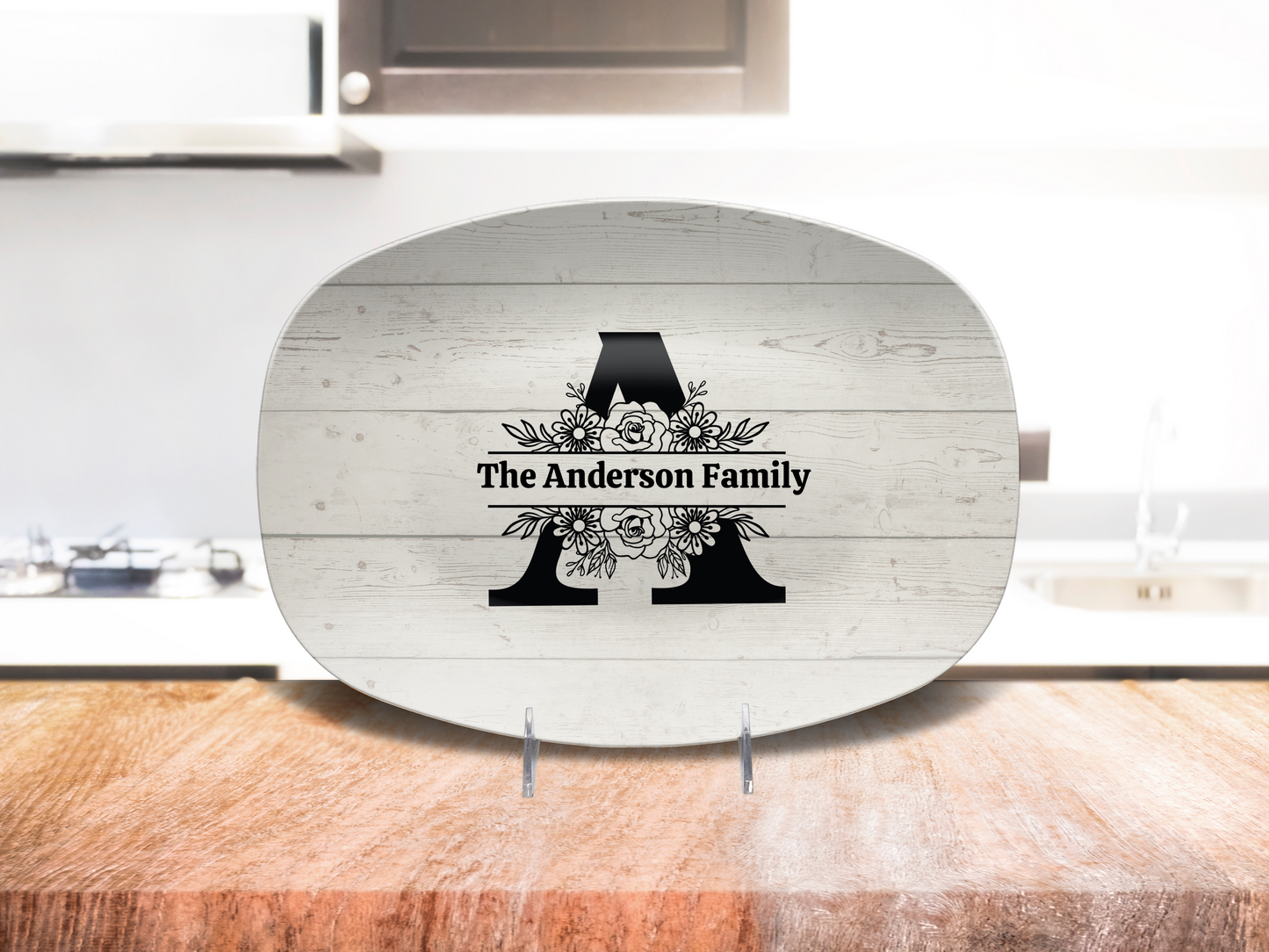 Personalized Family Monogram Serving Tray, Custom Name Plate, Family Gift Idea, Wedding Gift Idea, Dishwasher Safe Oval Plate