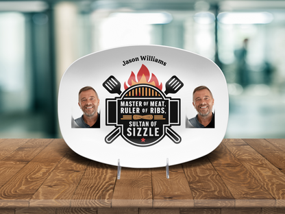 Personalized BBQ Plate, Dad Grilling Plate, Custom Plate, BBQ Gifts for Men, Dad Birthday Gift, Fathers Day Grill Plate