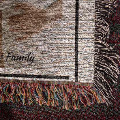 Custom Woven Blanket, Personalized Picture Throw, Cotton Woven Gift, Custom Portrait Blanket, Anniversary Gift Throw, Family Keepsake
