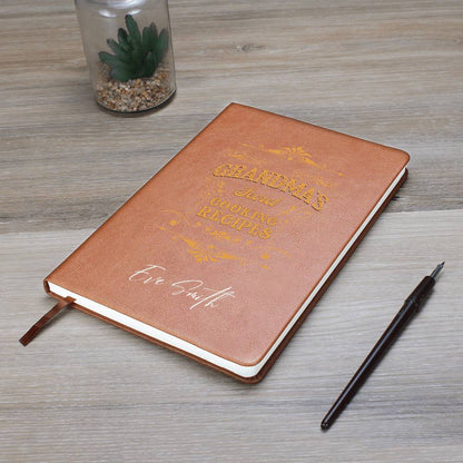 Grandma's Treasured Family Cooking Recipes Customized Journal| Personalized Leather Journal Gift for Grandma