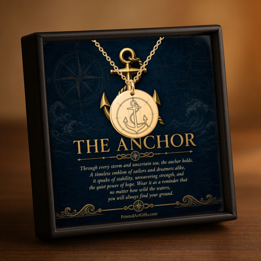 Personalized Anchor Necklace, Nautical Jewelry Gift, Custom Engraved Pendant, 18k Gold or Rose Gold, Unisex Nautical Pendant