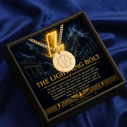 Lightning Bolt Necklace, Zeus Pendant Necklace, Personalized Jewelry, Mythology Inspired Gift, Customized Engraving Option