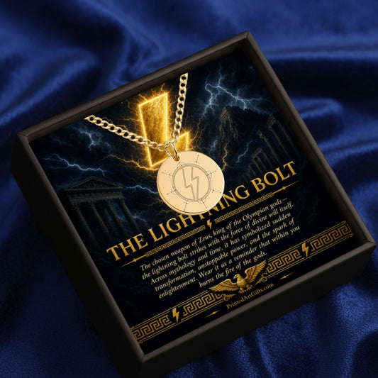 Lightning Bolt Necklace, Zeus Pendant Necklace, Personalized Jewelry, Mythology Inspired Gift, Customized Engraving Option