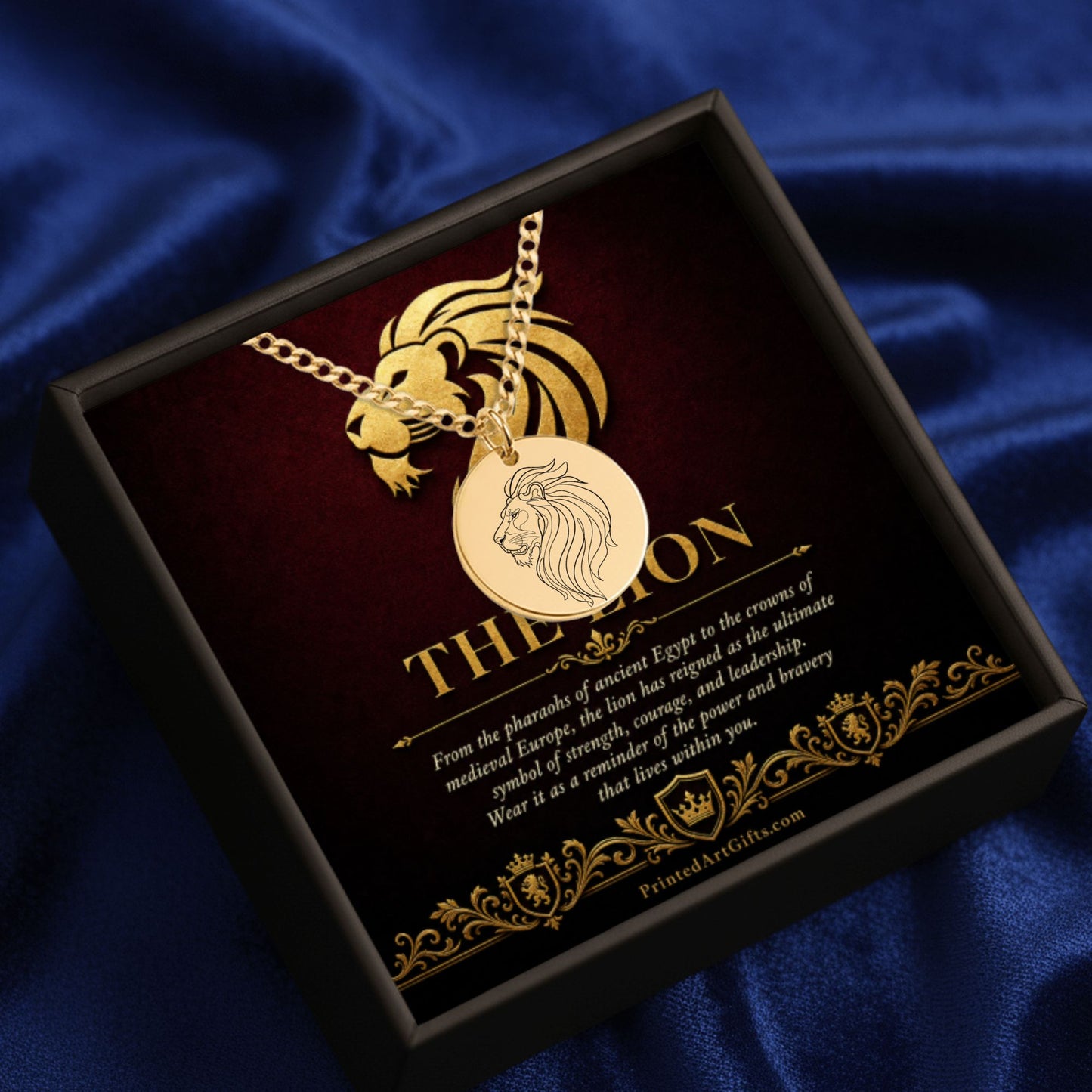 Lion Necklace, Gold Lion Pendant, Symbol of Strength Jewelry, Personalized Lion Jewelry, Courageous Lion Gift