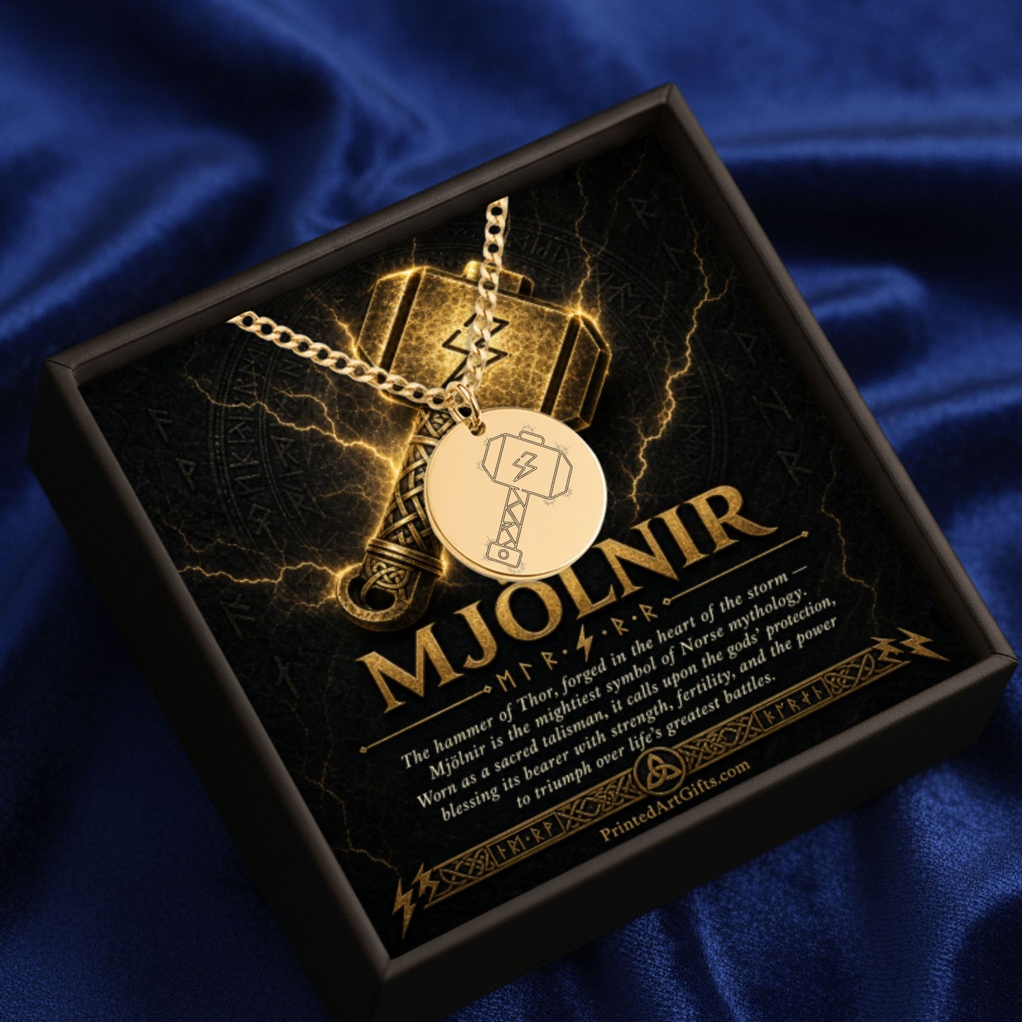 Mjolnir Hammer of Thor Necklace, Personalized Norse Mythology Jewelry, Viking Hammer Pendant, Custom Engraved