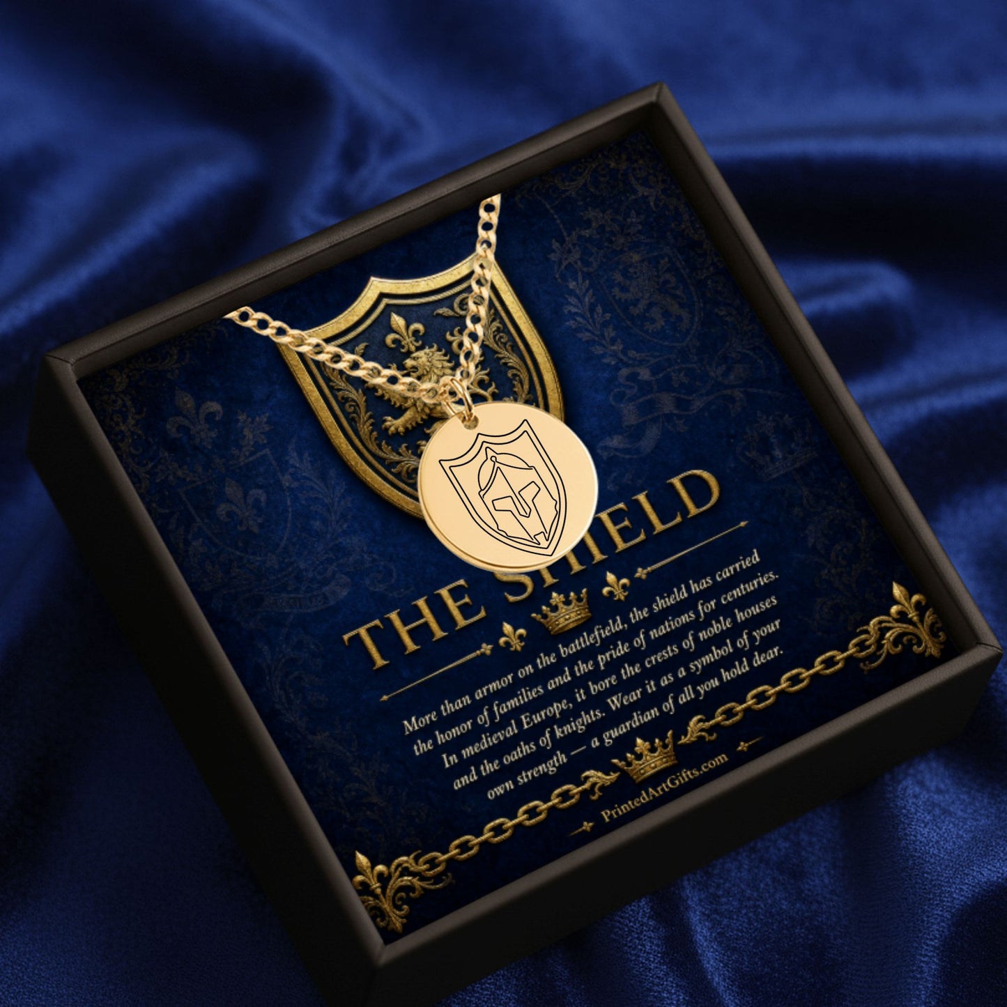Personalized Shield Pendant Necklace, Customed Engrave Jewelry, Unique Family Crest Gift