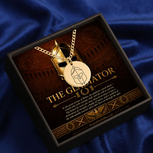 Gladiator Necklace, Roman Warrior Pendant, Customizable Engraving Jewelry, Gift for Him, Protective Symbol