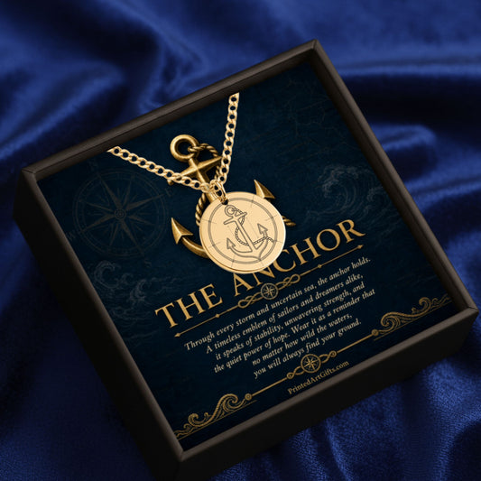 Personalized Anchor Necklace, Nautical Gift, Custom Engraved Jewelry