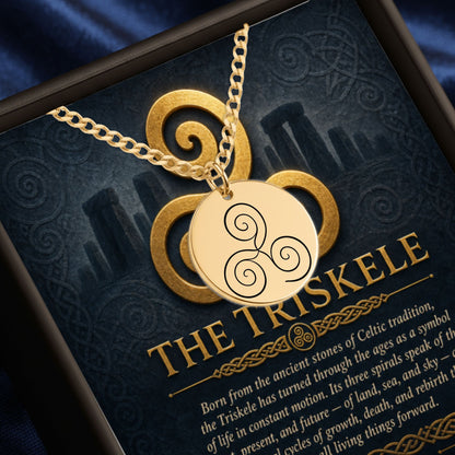 Celtic Triskele Necklace, Personalized Jewelry, Custom Engraved Pendant, Unique Gift for Her