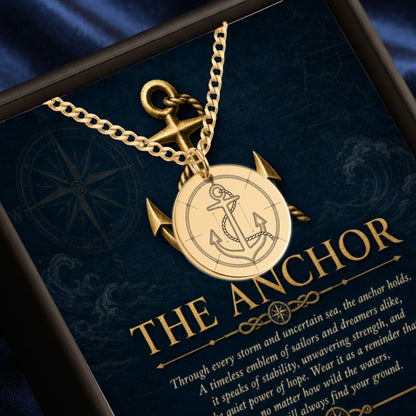 Personalized Anchor Necklace, Nautical Gift for Sailors, Engraved Jewelry