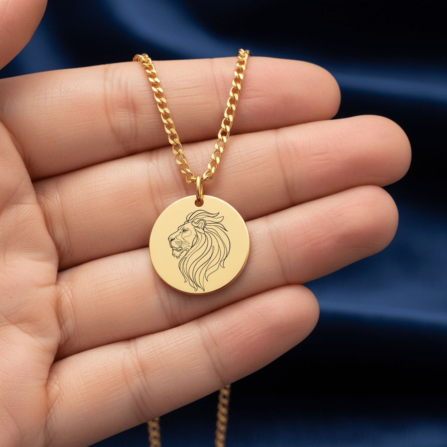 Lion Necklace, Gold Lion Pendant, Symbol of Strength Jewelry, Personalized Lion Jewelry, Courageous Lion Gift
