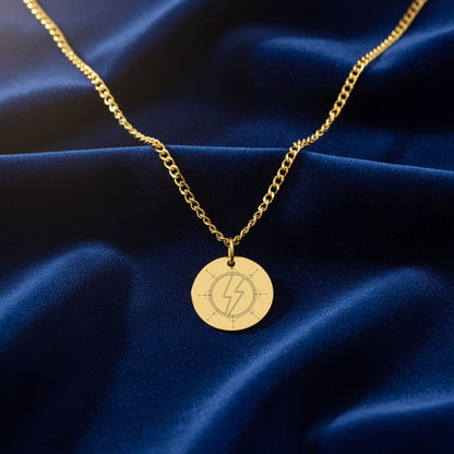 Lightning Bolt Necklace, Zeus Pendant Necklace, Personalized Jewelry, Mythology Inspired Gift, Customized Engraving Option
