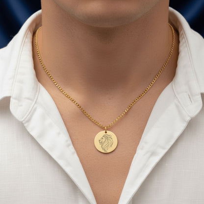 Lion Necklace, Gold Lion Pendant, Symbol of Strength Jewelry, Personalized Lion Jewelry, Courageous Lion Gift
