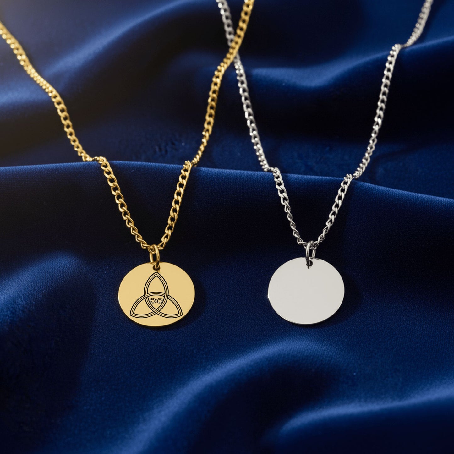 Celtic Knot Necklace, 18k Gold Personalized Pendant, Engraved Jewelry, Ancient Symbol Gift, Eternal Life Charm for Loved Ones